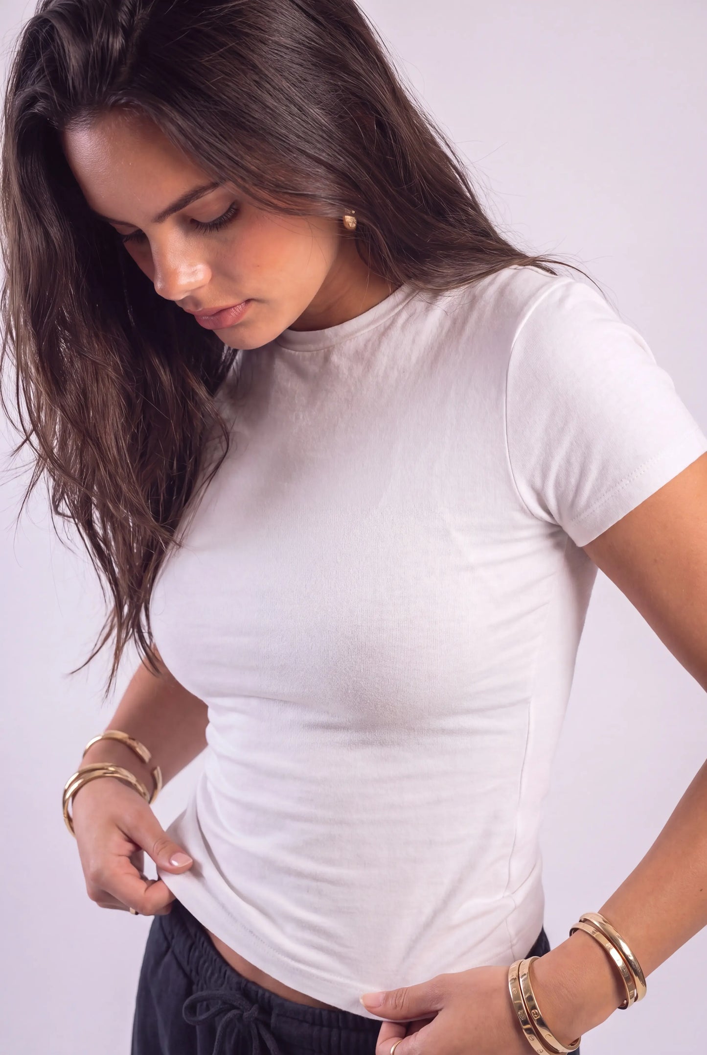 White Skirt and Basic Shirt