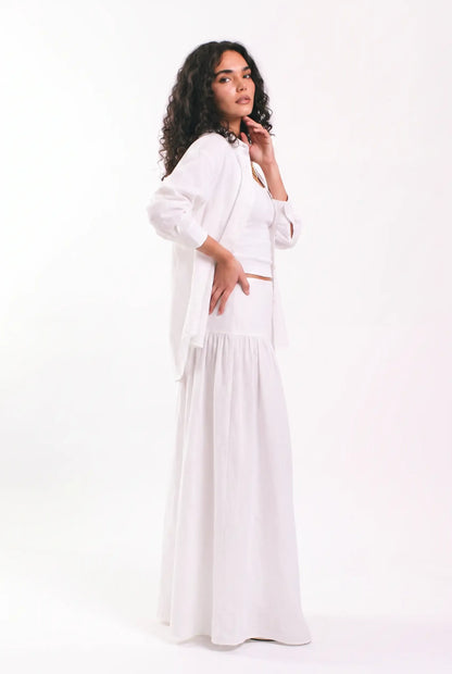 White linen skirt