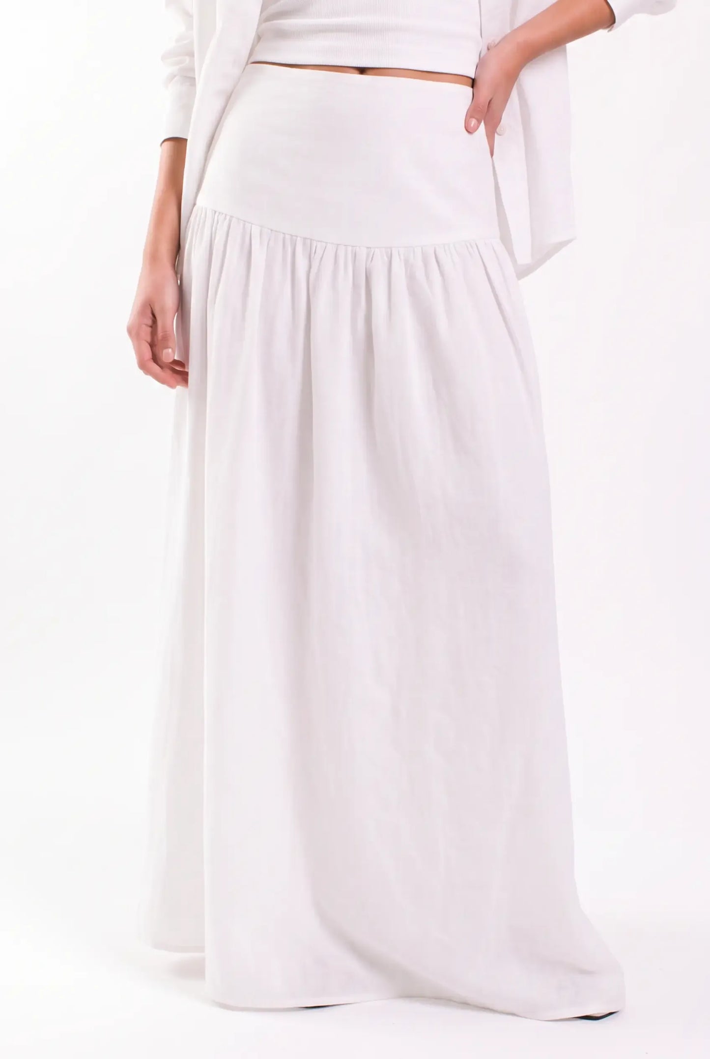 White linen skirt